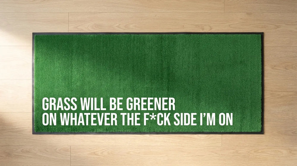 Grass green custom text mat