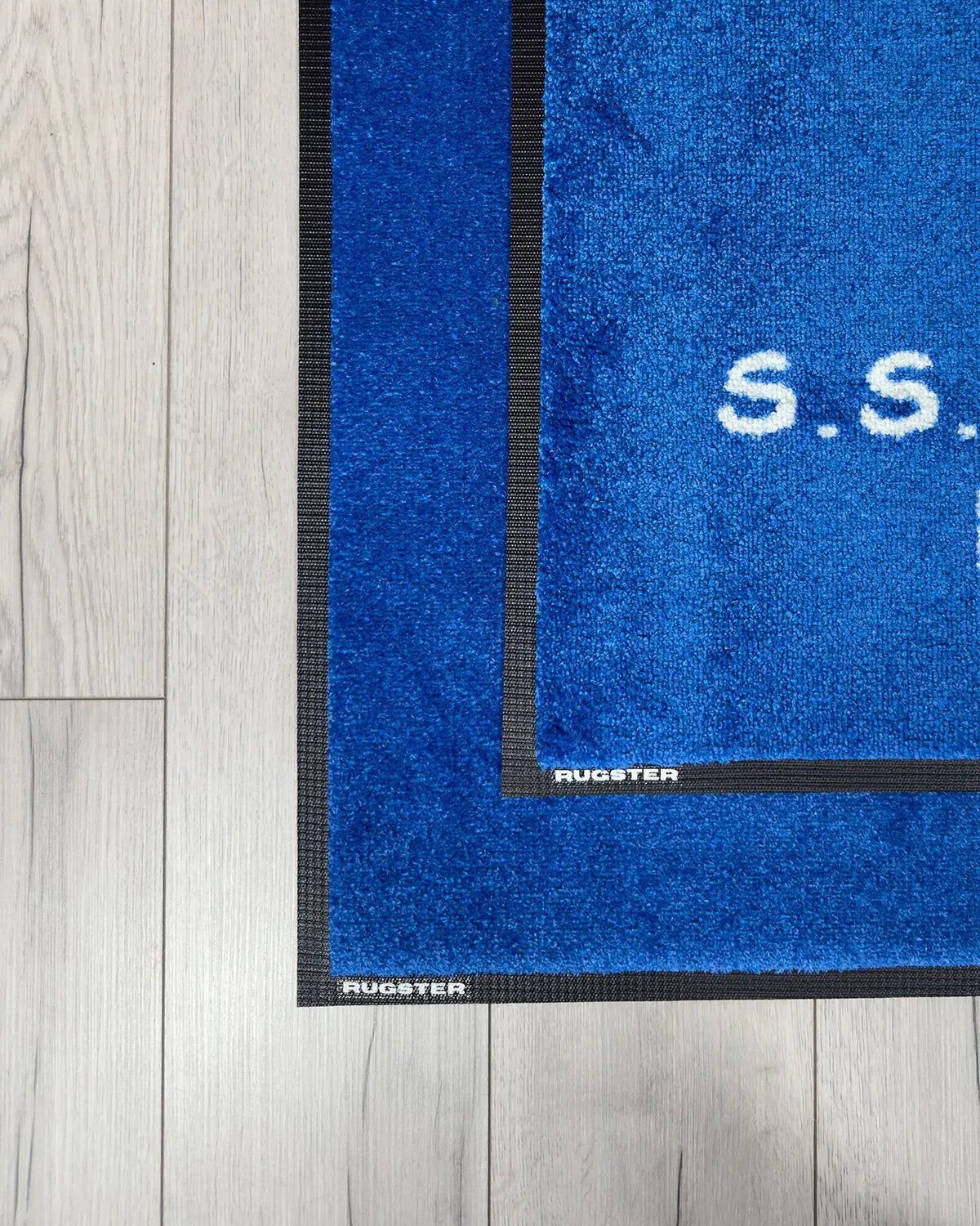 Blue background printed indoor logo mat