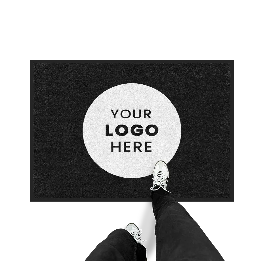 Indoor logo floor mat with custom business logo